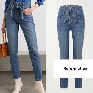 NEW Reformation Yasmin Paperbag Waist Jeans